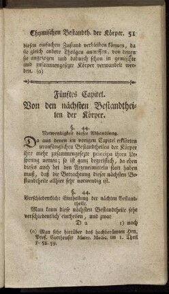 Fünftes Capitel. Von den nächsten Bestandtheilen der Körper.