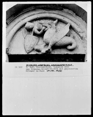 Kampf des Ritters mit einem Drachen (dem Teufel?)
