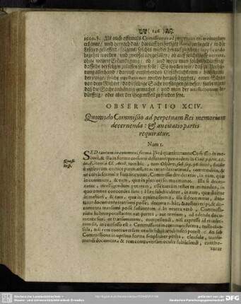 Observatio XCIV. Quomodo Commißio ad perpetuam Rei memoriam decernenda: & ancitatio partis requiratur