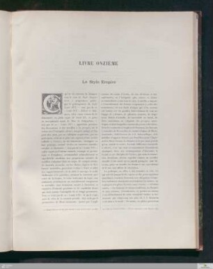 Livre Onzième: Le Style Empire