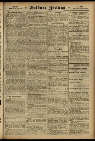 Zweite Ausgabe vom Montag, den 14. August 1916.