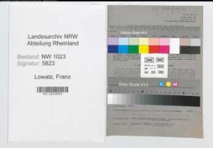 Entnazifizierung Franz Lowatz , geb. 05.09.1886 (Amtssekretaer)
