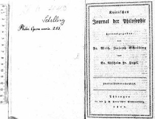 Kritisches Journal der Philosophie, 2. 1802/03
