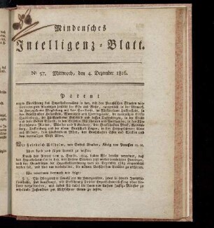 Mindensches Intelligenz-Blatt