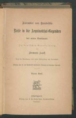 Alexander von Humboldts Reise... 4. Bd