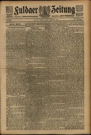 Erste Ausgabe vom Freitag, den 25. September 1908.