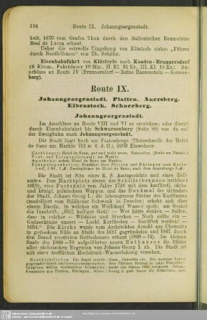 Route IX. Johanngeorgenstadt. Platten. Auersberg. Eibenstock. Schneeberg