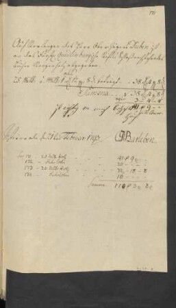 [Rechnung] ... Februar 1793.