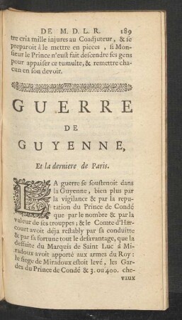 Guerre de Guyenne, Et la derniere de Paris.