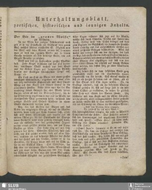 Unterhaltungsblatt, poetischen, historischen und launigen Inhalts