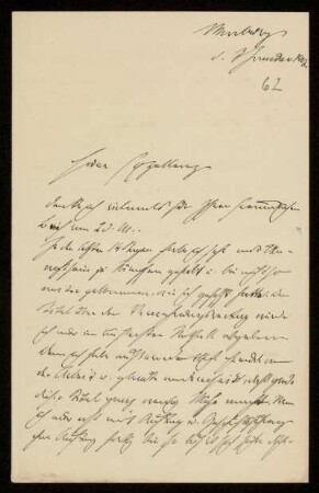 62: Brief von Fritz André an Gottlieb Planck, Marburg, 3.1.1907 [?]