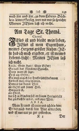 Am Tage St. Thomae.