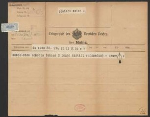 Brief an B. Schott's Söhne : 11.10.1905