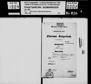 Taferngerechtigkeit des Johann Hinger zu Empfingen