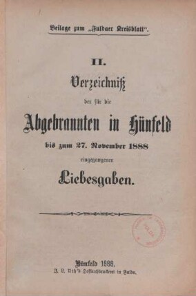 2: Bis zum 27. November 1888