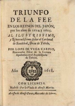 Triunfo de la Fee en los reynos del Japon 1614 - 1615