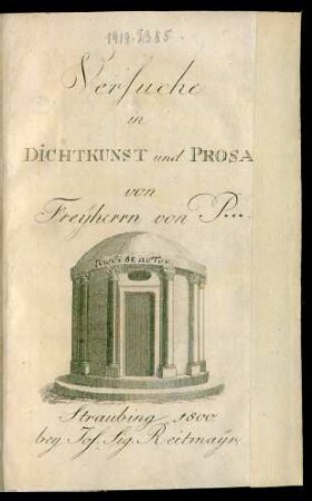Versuche in Dichtkunst und Prose
