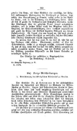 Kurze Mittheilungen : [II. Akademien und Universitäten]