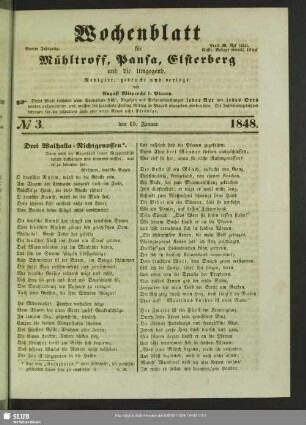 Wochenblatt für Mühltroff, Pausa, Elsterberg und Umgegend