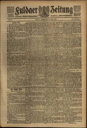 Erste Ausgabe vom Dienstag, den 21. Juli 1908.