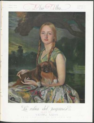 "La rubia del pequinés", óleo