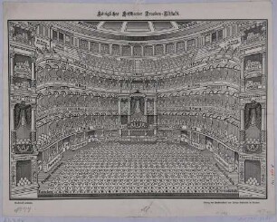 Sitzplan der zweiten Semperoper (Königliches Hoftheater Dresden-Altstadt), Blick von der Bühne in den Zuschauerraum