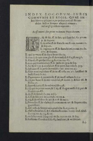 Index locorum iuris communis et regii