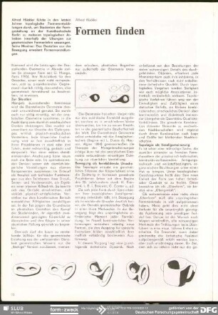 Formen finden : Ästhetik und Formgestaltung