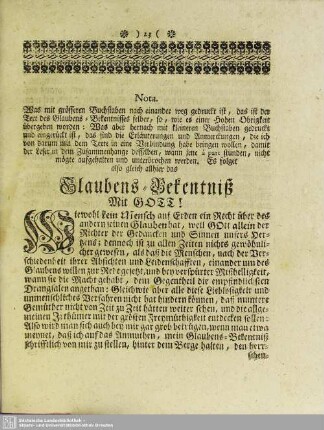 Glaubens-Bekentniß
