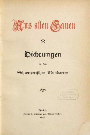 Aus allen Gauen