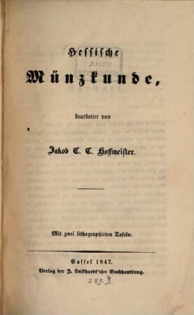 Hessische Münzkunde