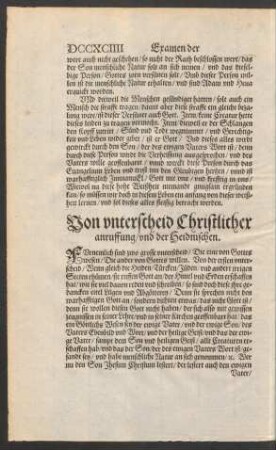 Von unterscheid Christlicher anruffung/ und der Heidnischen.