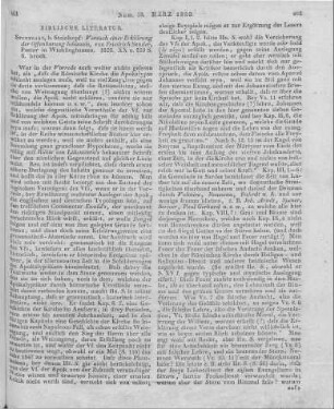 Sander, F.: Versuch einer Erklärung der Offenbarung Johannis. Stuttgart: Steinkopf 1829