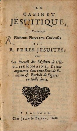 Le Cabinet Jesuitique