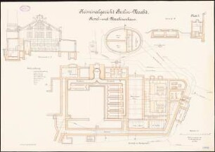 Kriminalgericht und Untersuchungsgefängnis, Berlin-Moabit Kessel- und Maschinenhaus: Kessel- und Maschinenhaus: Grundriss Kanalgeschoss Querschnitte 1:100