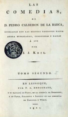 T. 2: Las comedias de D. Pedro Calderon de la Barca