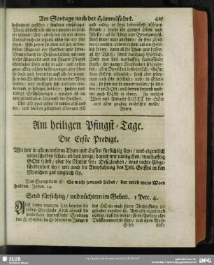 Am heiligen Pfingst-Tage
