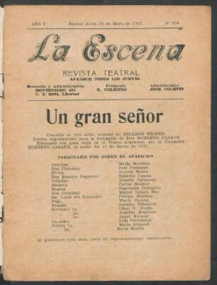 Un gran señor : comedia en tres actos