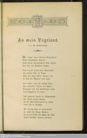 An mein Vogtland