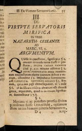55, Quid sit in quaestione, significatur § 1 Christi ...