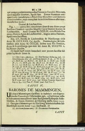Caput IV. Barones de Mammingen