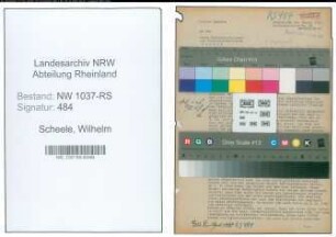 Entnazifizierung Wilhelm Scheele , geb. 04.11.1901 (Knappschaftssekretaer)
