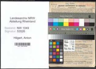Entnazifizierung Anton Hilgert , geb. 23.08.1903 (Ingenieur)
