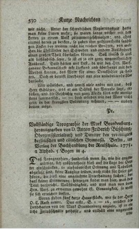 Vollständige Topographie der Mark Brandenburg.