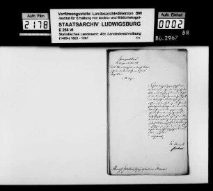 Gewerbestatistik des Oberamts [nach dem Kataster von 1829]