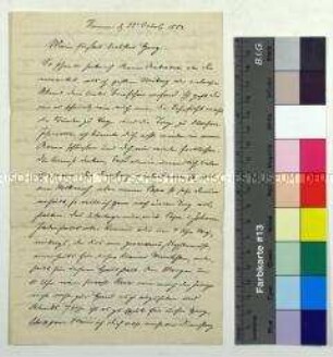 Brief von Joseph Köchling an seine Ehefrau Antonia, geb. Bußmann, mit Ausdruck seiner Sehnsucht und Abstimmung ihrer Rückkehr sowie Berichten von Freunden und Bekannten