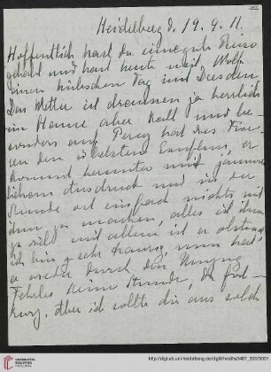 Heid. Hs. 3487,355: Brief von Marie Luise Gothein an Eberhard Gothein