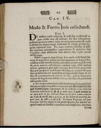 Cap. IV. De Modo & Forma Iuris collectandi.