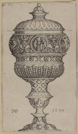 Deckelpokal mit runden Medaillons