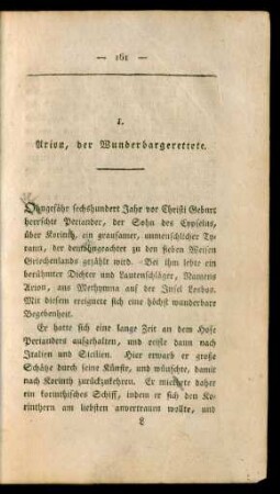 I. Arion, der Wunderbargerettete.